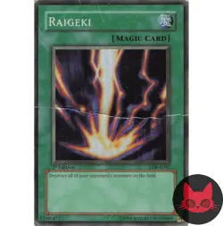 Yugioh Raigeki LOB-E042 Super Rare 1st Edition HP - Image 1