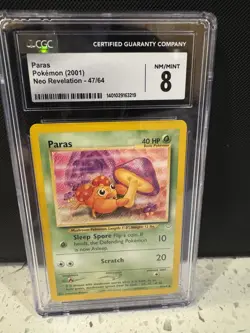 Pokemon TCG Paras Neo Revelation 47/64 CGC 8 Nintendo 2001 Card Stock - Image 1