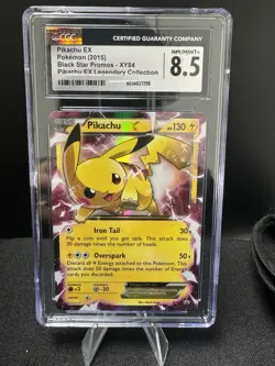 Pikachu EX XY84 CGC 8.5 NM/Mint + 2015 Black Star Promo Pokemon Card - Image 1