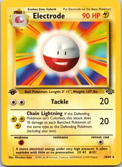Electrode 18/64 1st Edition LP Pokemon Card TCG Jungle - Image 1