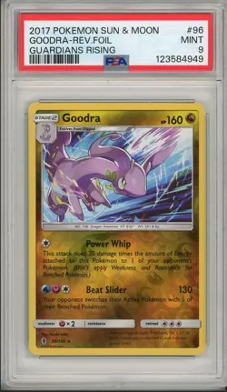 2017 Pokemon Sun & Moon Guardians Rising Goodra Reverse Foil Holo #96 PSA 9 - Image 1