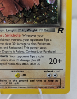 Pokemon Dark Dugtrio TCG 6/82 Rare Holo Team Rocket Vintage - NM - Image 4