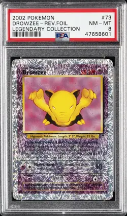 2002 POKEMON LEGENDARY COLLECTION #73 DROWZEE-REVERSE FOIL PSA 8 - Image 1