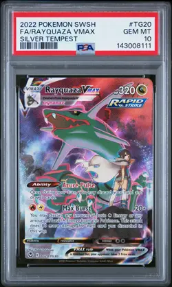 2022 POKEMON SWORD & SHIELD SILVER TEMPEST #TG20 FULL ART/RAYQUAZA VMAX PSA 10 - Image 1
