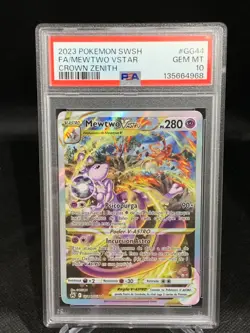 2023 POKEMON SWORD & SHIELD CROWN ZENITH #GG44 FULL ART/MEWTWO VSTAR PSA 10 - Image 1