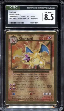 Pokemon Celebrations Gold Metal Charizard 4/102 CGC 8.5 NM/MINT+ (LIST C) - Image 1