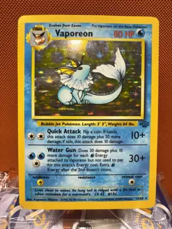 Vaporeon 12/64 Jungle Holo Unlimited Pokemon WOTC MP 2219 - Image 1