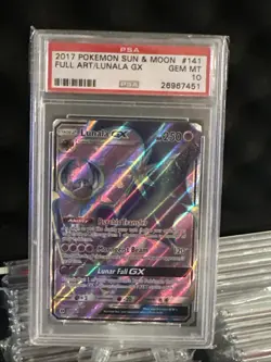 2017 pokemon sun and moon FA lunala GX psa 10 - Image 1