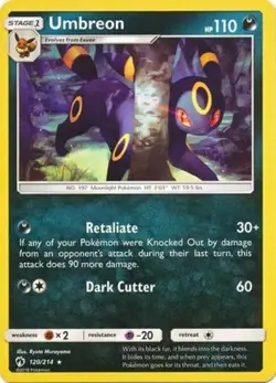 Lightly Played Umbreon - 120/214 - Rare Pokemon Lost Thunder - Image 1