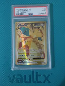 PSA 9 Dragonite EX 106/108 XY Evolutions Full Art Holo POKEMON - Image 1