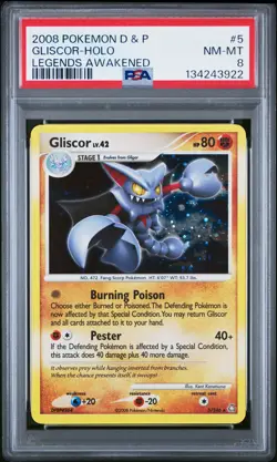 2008 Pokemon Diamond & Pearl Legends Awakened #5 Gliscor-Holo PSA 8 - Image 1