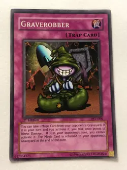 GRAVEROBBER PSV-008 SUPER RARE PHARAOH'S SERVANT YU-GI-OH FIRST EDITION - Image 1