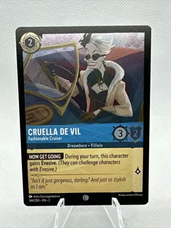 Disney Lorcana Rise of the Floodborn - Cruella De Vil 144/204 Cold Foil - Image 1