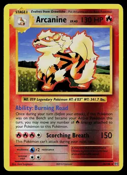 Pokemon Card - Arcanine XY Evolutions 18/108 Rare Reverse Holo - Image 1