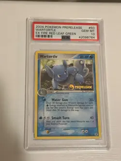 PSA 10 GEM MINT Wartortle 50/112 PRERELEASE EX FRLG Rare PROMO Pokemon Card - Image 1