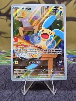 Minun 194/182 Paradox Rift Illustration Rare Pokemon TCG Card Holo NM - Image 1