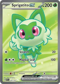 Pokemon TCG Sprigatito EX 251/217 Full Art Ultra Rare Holo Ascended Heroes - Image 1