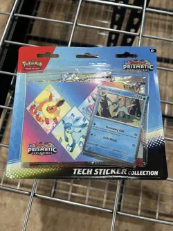 Lot Of 6 Pokemon Prismatic Evolutions Tech Sticker Collection Brand New Sealed - Image 2