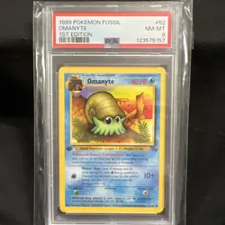 1999 POKEMON FOSSIL OMANYTE #52 1st Edition PSA 8!! WOW! - Image 1