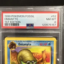1999 POKEMON FOSSIL OMANYTE #52 1st Edition PSA 8!! WOW! - Image 2