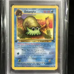 1999 POKEMON FOSSIL OMANYTE #52 1st Edition PSA 8!! WOW! - Image 3