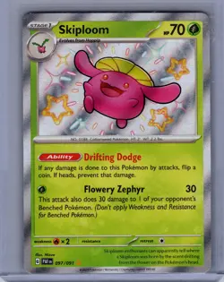 Pokemon SV: Paldean Fates #097/091 Skiploom (BABY SHINY) Near Mint or Better - Image 1
