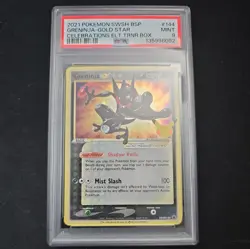 2021 POKEMON SWSH BLACK STAR PROMO #144 GRENINJA-GOLD STAR PSA 9 - Image 1
