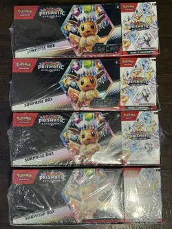 LOT OF 4- Pokemon Prismatic Evolutions Surprise Box & Booster Bundle Sams Club - Image 1