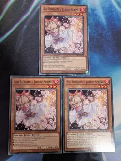 YuGiOh! Ash Blossom & Joyous Spring SDBT-EN014 x3 PLAYSET 1st Ed - Image 1