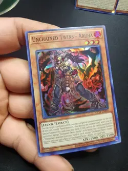 Yugioh!-(X3)-Unchained Twins-Aruha-Op24-En005-Super Rare-(VLP/NM) - Image 5