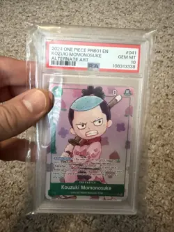 One Piece Card Game Kouzuki Momonosuke OP01-041 Alt Art Foil Rare 2024 PSA 10 - Image 3