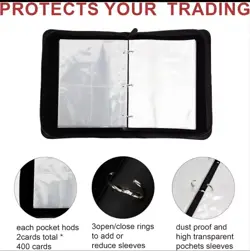 Card Binder for Pokemon Cards Holder Fits 400 Cards w/ 50 Removable Sleeves TCG - Image 3