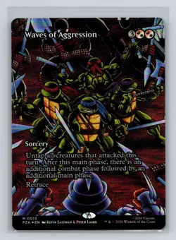 Waves of Aggression - Foil - Borderless Teenage Mutant Ninja Turtles MTG - Image 1