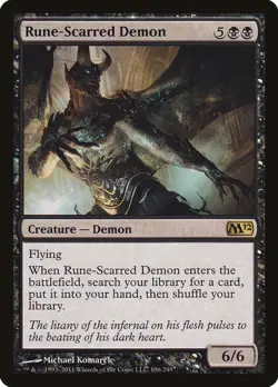 MTG - 4 x Rune-Scarred Demon - Playset 4x x4 - Core Set 2012 (M12) Regular NM - Image 1