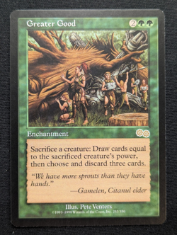 Greater Good - Urza's Saga - NM - MTG - Magic the Gathering - Green - Enchant - Image 1
