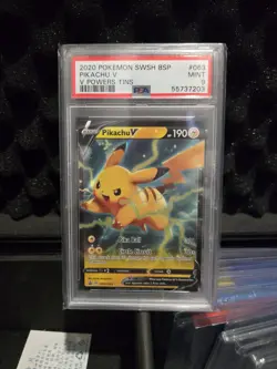 PSA 9 - Pikachu V SWSH063 - Black Star Promo - Graded Pokemon Card - Image 1