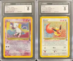 SEQUENTIAL CGC 8 MEW 9 HOLO SWIRL & EEVEE 11 HOLO BLACK STAR PROMOS POKEMON - Image 1