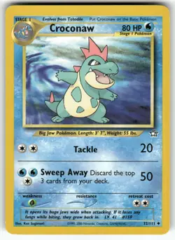 Croconaw (32) Neo Genesis Uncommon Pokemon Near Mint or Better - Image 1