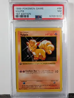 1999 POKEMON BASE SET 1ST EDITION #68 VULPIX PSA 7 - Image 1
