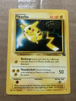 Pokemon Pikachu 4 Black Star Promo The First Movie WOTC Card Vintage MP - Image 1