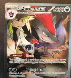 N's Zoroark ex 185/159 Journey Together SIR Pokemon TCG - Image 5