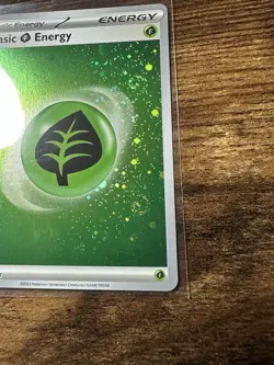 Pokemon TCG 151 Grass Energy with 4 Swirls Mew 2023 - Image 3