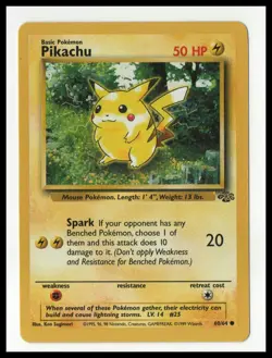 Pikachu 60/64 - JUNGLE UNLIMITED - 1999 Vintage Pokemon TCG - Mitsuhiro Arita MP - Image 1