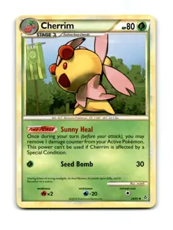 Cherrim 28/95 Uncommon HGSS Unleashed Pokemon Near Mint - Image 1