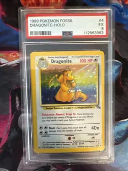 1999 Dragonite 4/62 Fossil Holo English Pokemon Graded - Image 1