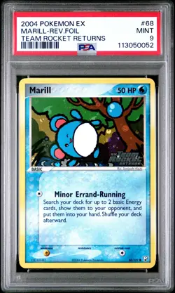 2004 POKEMON EX TEAM ROCKET RETURNS MARILL #68 REVERSE PSA 9 MINT #113050052 - Image 1