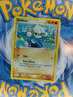 Pokemon TCG Meditite EX Crystal Guardians 56/100 Stamped Reverse Holo Common - Image 1