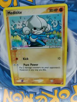 Pokemon TCG Meditite EX Crystal Guardians 56/100 Stamped Reverse Holo Common - Image 4