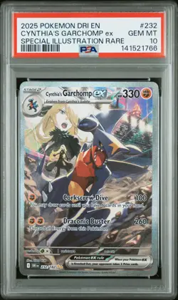 2025 POKEMON DRI EN-DESTINED RIVALS #232 CYNTHIA'S GARCHOMP EX PSA 10 - Image 1