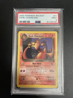 Pokemon TCG Dark Charizard 21/82 Non-Holo Rare Team Rocket PSA 9 - Image 1